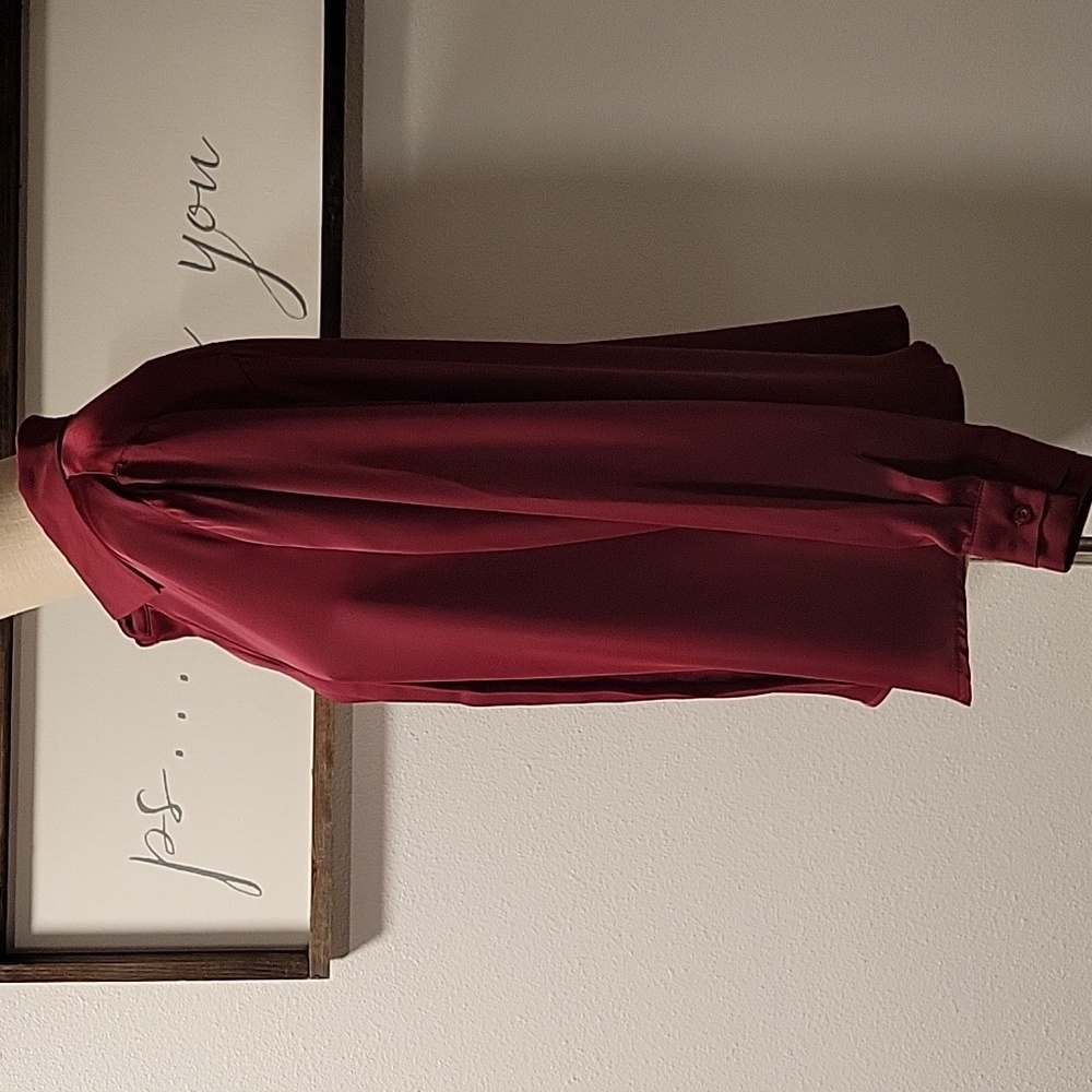 Allegra K Elegant Burgundy Women's Blouse, NWT - Picture 2 of 12